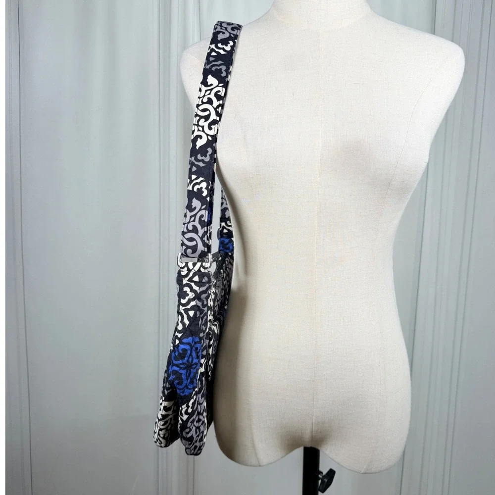 Vera Bradley Hobo Crossbody Shoulder Bag Canterberry Cobalt 2013 Retired Print